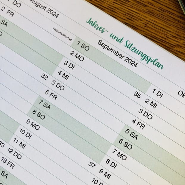 Jahres- und Sitzungsplan