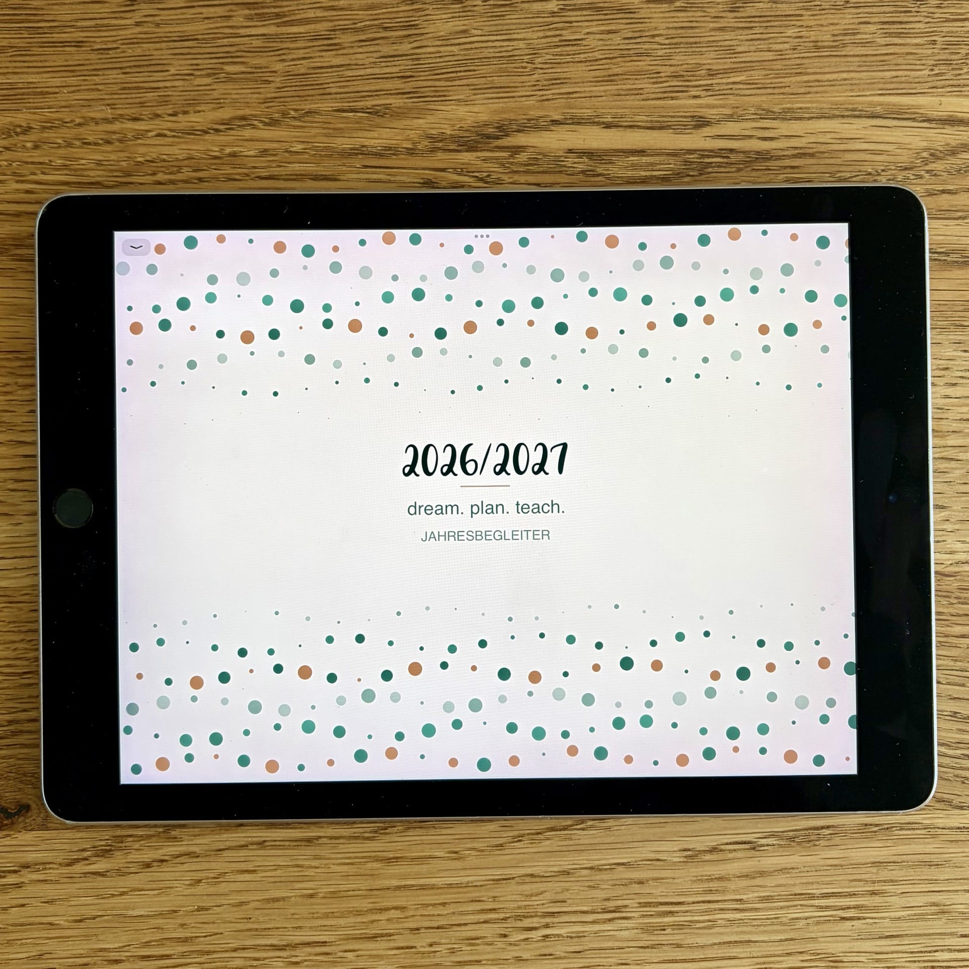 Digitale Lehreragenda Querformat für iPad – dream. plan. teach.