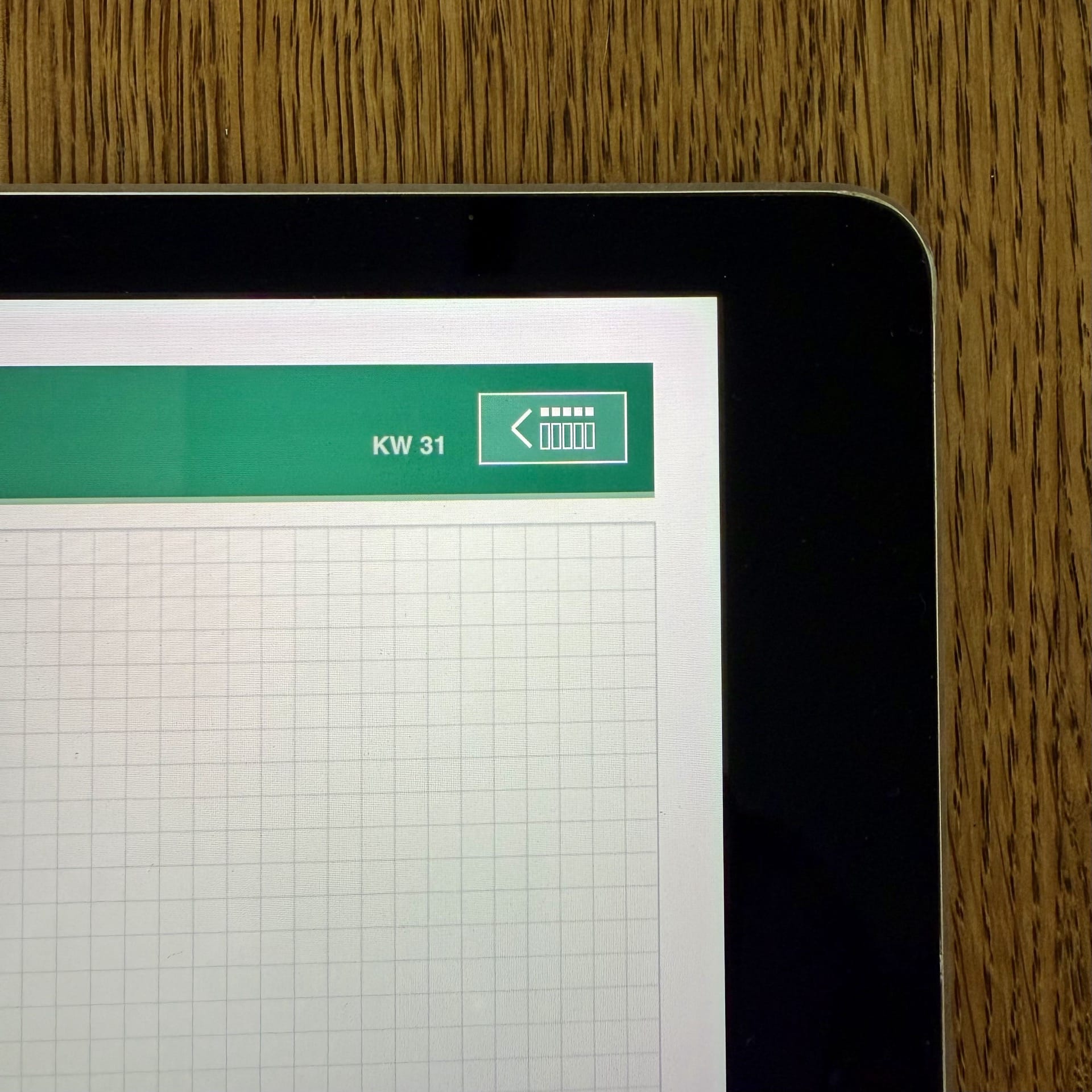 Verlinkte Navigation in der digitalen dream. plan. teach. Agenda im Querformat